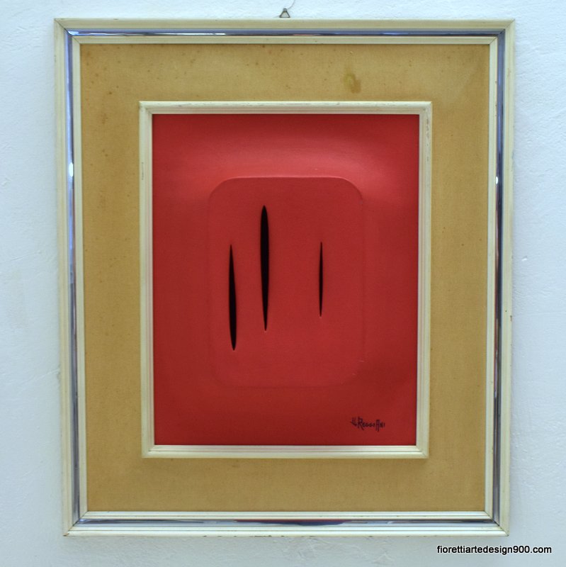 Ugo Reggiani Estroflessione Rossa con tagli 1978 Arte Moderna - Clicca l'immagine per chiudere